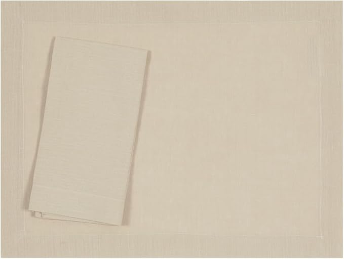 Huddleson Camel Gold Linen Napkin 20x20 (Set of Four) Luxury Italian Linen Sewn in US