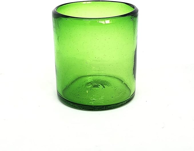 Solid Emerald Green 9 oz Short Tumblers (set of 6), Recycled Glass, Lead-free, Toxin-Free (9oz Tumbler)