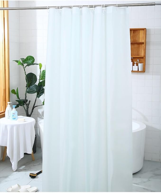 Shower Curtain Liner, 72" W X 72''H - PVC-Free, 6G PEVA Shower Curtain with 12 Rust Proof Grommets and Magnet-Weighted Bottom Hem - Moisture Stain Proof Shower Curtain Liner (White)