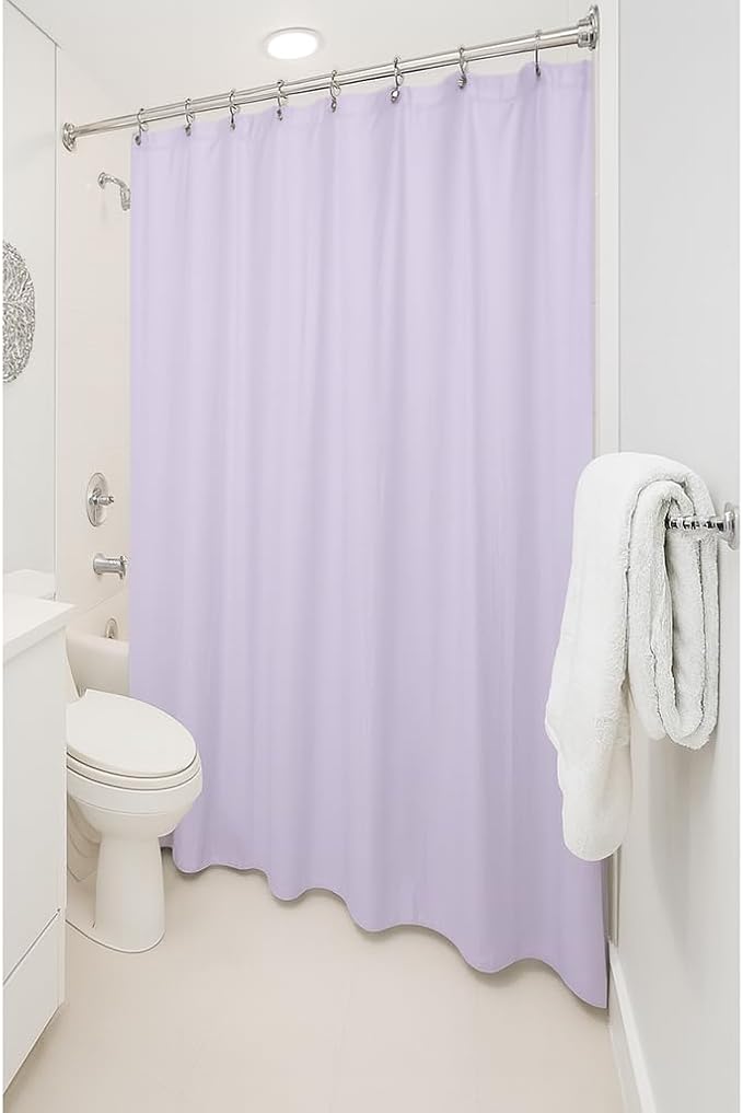 Dependable Industries inc. Essentials Bathroom Magnetized Shower Curtain Liner with Metal Grommets Waterproof (Lilac)