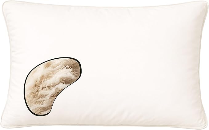 ORGANIC TEXTILES Natural Kapok Pillow with 100% Organic Cotton Cover, (Standard Size), GOTS Certified, Adjustable Loft, Cooling and Breathable, Back, Side, and Stomach Sleeper