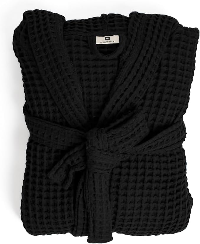 100% Turkish Cotton Men's Waffle Robe with Hooded, Premium Soft Cozy Housecoat or Quick-Dry Bathrobe for Mens