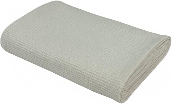 Waffle Bath Towel, 30.5x58 INCHES, 100% Natural Organic Cotton, GOTS Certified Super ABSORBANT & Quick Dry, NO SOFTENERS, Environment Friendly (Ivory)