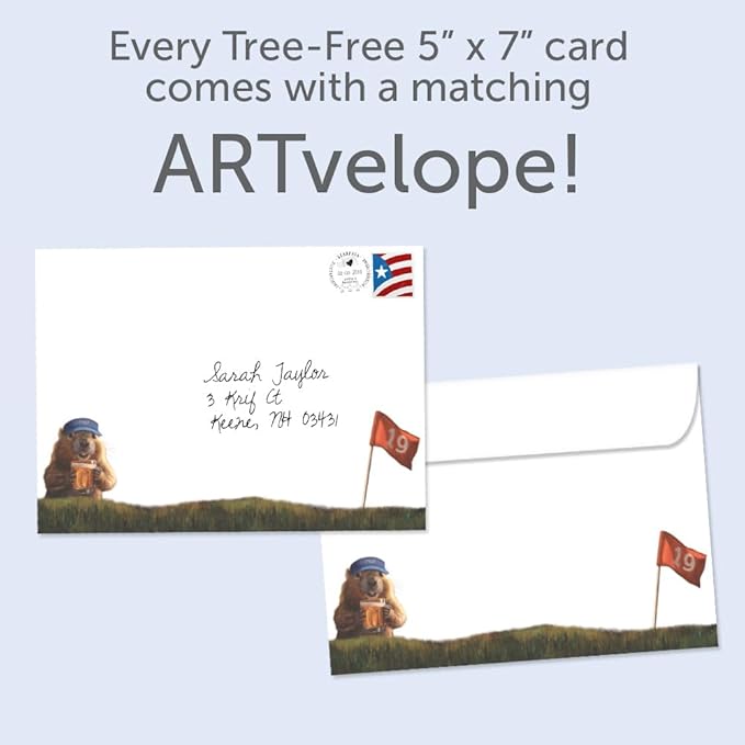Tree-Free Greetings Like Golf Birthday Card - 1 Recycled 5x7 Card & Matching Envelope, Thick Cardstock, Made in USA - Funny Gopher Art