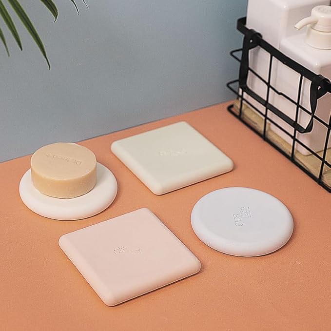 Diatomaceous Earth Soap Tray - Creative Hygroscopic Bathroom Soap Dish & Storage Rack for Quick Drying mite Eco-Friendly Soap Dish (Green, Square)