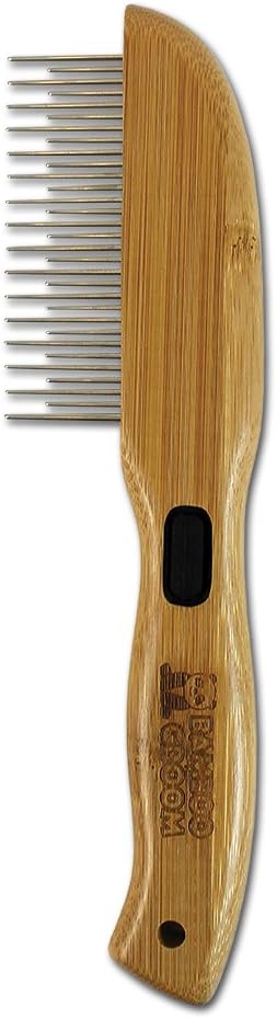 alcott Bamboo Groom Rotating Pin Comb with 31 Rounded Pins for Pets