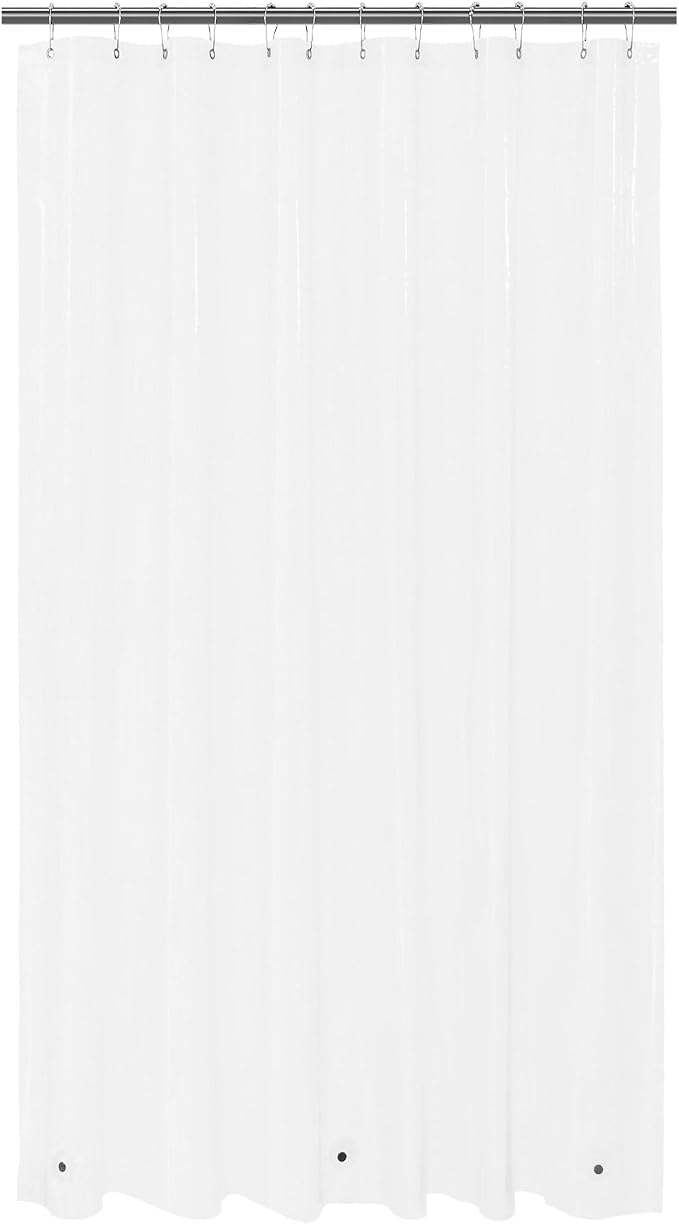 Mrs Awesome Extra Long Clear Shower Curtain Liner with 3 Magnets, 72x108 Premium Flexible Sturdy Plastic Shower Curtain for Bathroom Lightweight, Waterproof, Clear
