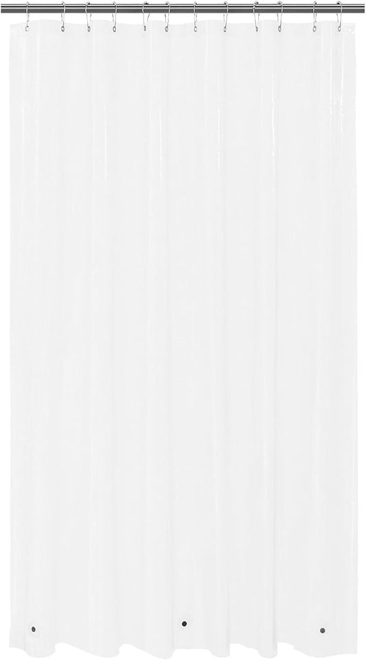 Mrs Awesome Extra Long Clear Shower Curtain Liner with 3 Magnets, 72x108 Premium Flexible Sturdy Plastic Shower Curtain for Bathroom Lightweight, Waterproof, Clear