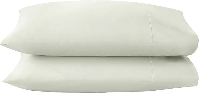100% Organic Cotton Pillow Cases Queen Size Set of 2-100% Cotton Pillowcases GOTS Certified 300 Thread Count - Naturally Cooling Comfortable Breathable & Soft Pillow Cases (Pastel Green, Queen)