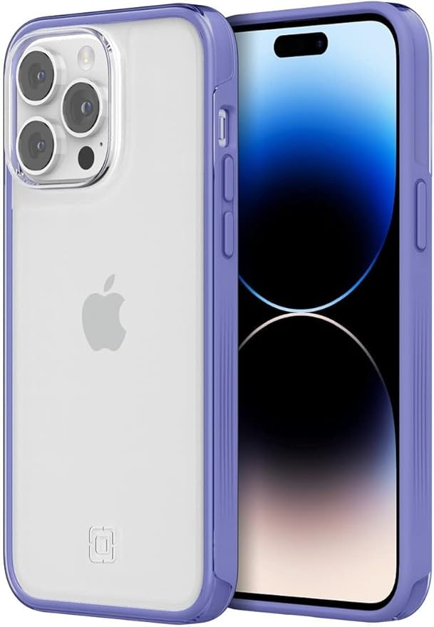 Incipio Organicore Clear Case for iPhone 14 Pro Max – Slim Protection, Drop-Resistant, Precision Fit, Eco-Friendly, Durable Plant-Based Materials, Wireless Charging Compatible – Lavender Violet/Clear