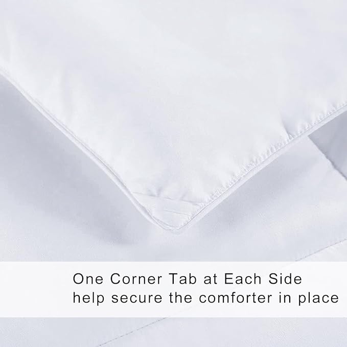 COHOME Twin/Twin XL Size Cooling Comforter, All-Season Quilted Down Alternative Duvet Insert, Luxury Hotel GentleSoft Comforter with Anti-Clump Tech & 8 Tabs - Reversible - White 64x88 inches