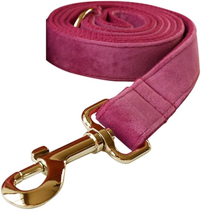 Velvet Dog Collar and Leash Set with Quick Release Metal Buckle | Bright & Stylish Leash and Collar Set, Soft Heavy Duty Pet Collars Adjustable for Samll Medium Large Dogs or Cats