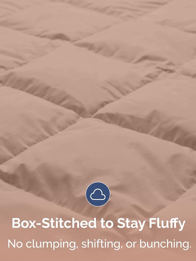 Cal King Size, Mauve Alternative Down Comforter - Warm, Lightweight & Breathable Hotel Quality Bedding Set for Men, Women, Kids & Teens - All Season Oversized Cooling Microfiber Duvet Insert Comforter