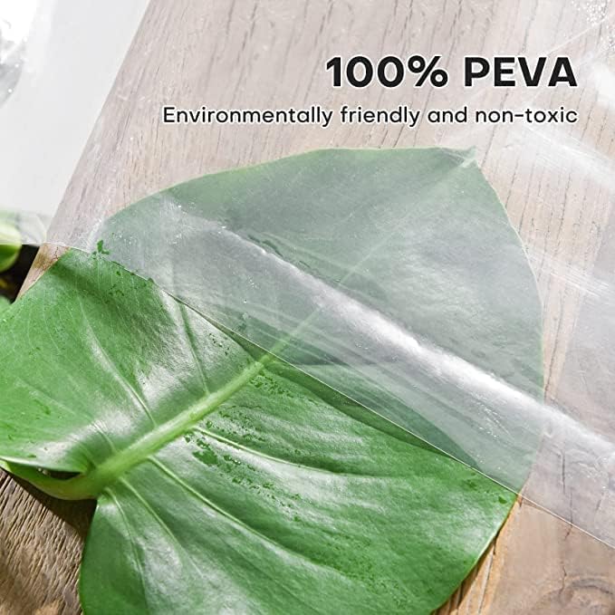 Waterproof PEVA Hookless Shower Curtain Liner No Hooks Need Shower Liner for Bathroom,Standard Size 72''x78'', Clear No Hook Needed