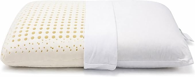 ORGANIC TEXTILES Dunlop Medium Firm Latex Bed Pillow with Organic Cotton Cover - GOTS and GOLS Certified (King) - Pack of 1