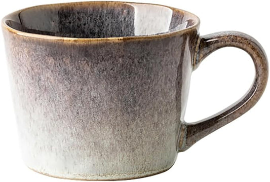 Ceramic Coffee Mug, 12 oz Tea Cup with Handle, Vintage Coffee Cup for Office and Home, Dishwasher and Microwave Safe, Purple Grey