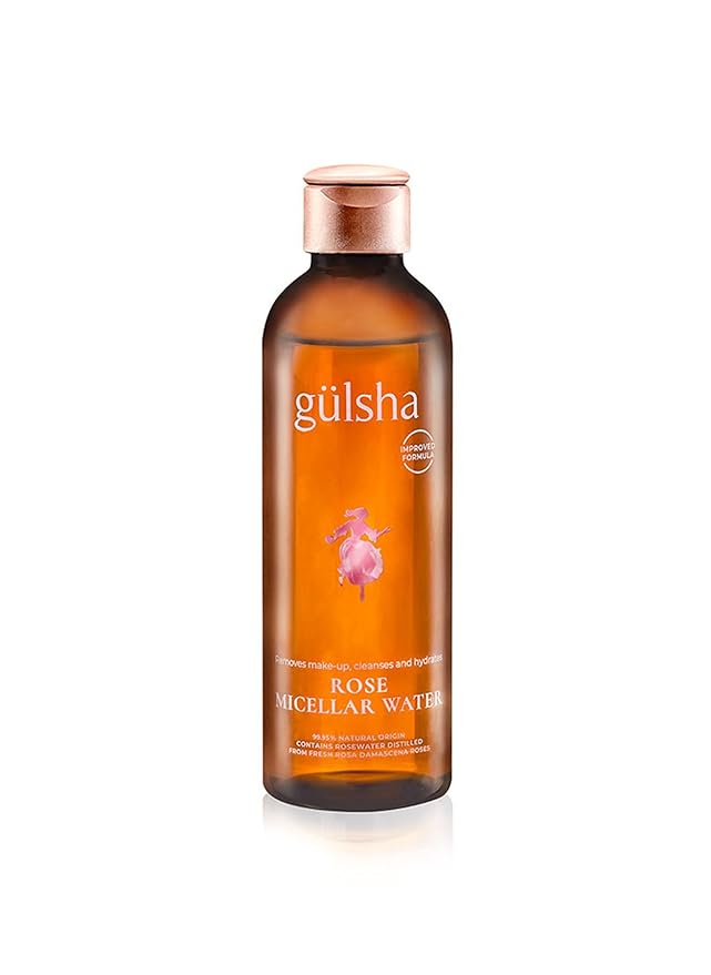 GULSHA Rose Micellar Water - Facial Cleanser & Makeup Remover, Fragrance-free Hydrating Cleanser, Softens the Skin, Formula designed in France for All Skin Types, Natural Origin, 200ml (6.76 fl oz)
