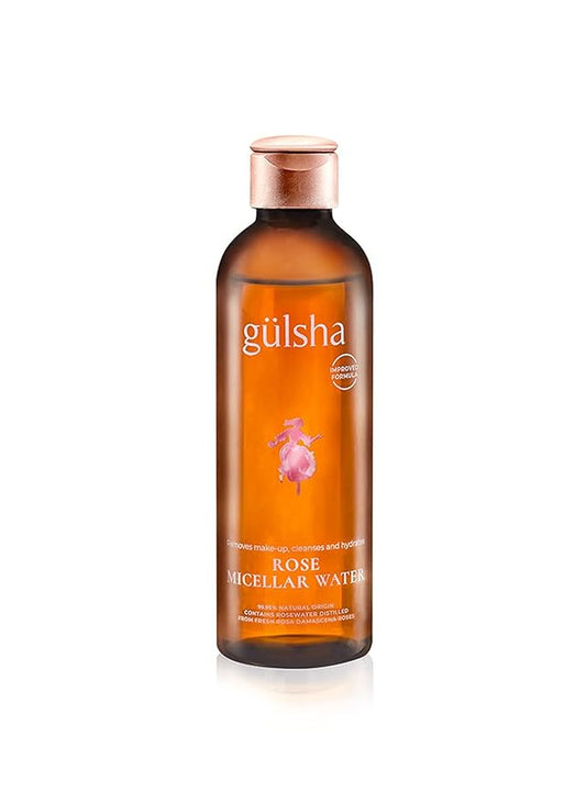 GULSHA Rose Micellar Water - Facial Cleanser & Makeup Remover, Fragrance-free Hydrating Cleanser, Softens the Skin, Formula designed in France for All Skin Types, Natural Origin, 200ml (6.76 fl oz)