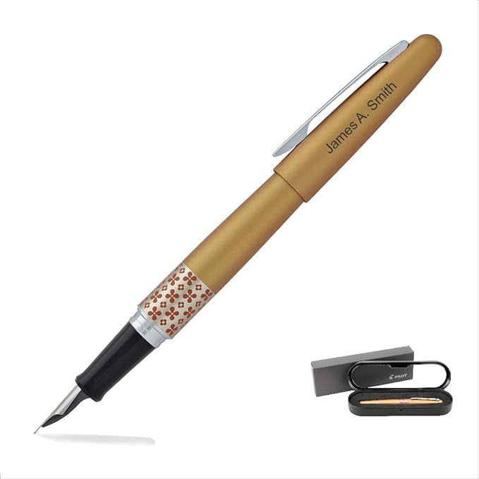 Goldspot Personalized Pilot Metropolitan Retro Pop Fountain Pen in Custom Engraved Pen in Orange