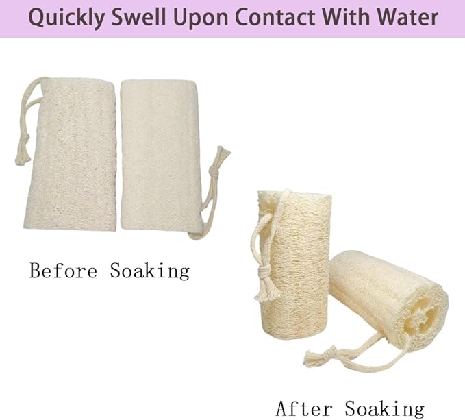 Natural Loofah Exfoliating Body Scrubber,Bath Shower Loofah Sponge for Women and Men,Made with Biodegradable Shower luffa Sponge,for Body that Gets You Clean(3 PC)