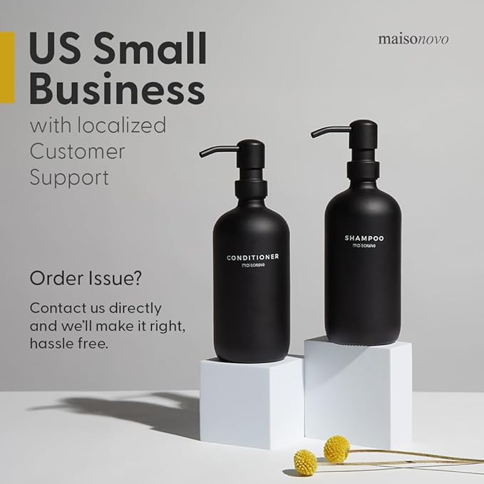 MaisoNovo Soap Dispenser 1-Piece Set | 16.9oz Clear Bottles with Silver Stainless Steel Pump Core