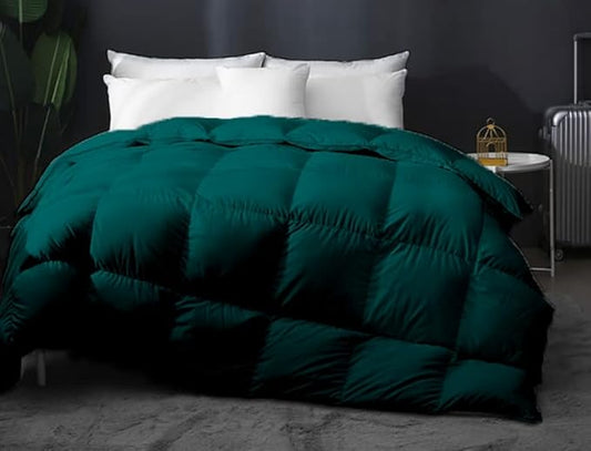 9.8 NEWTON Eco Friendly Super King Size Down Alternative Comforter, 108 x 98 Inches 1000-TC Teal Color Duvet Insert with All Side Corner Tebs 100% Cotton Downproof Cover, Fluffy Fluffy