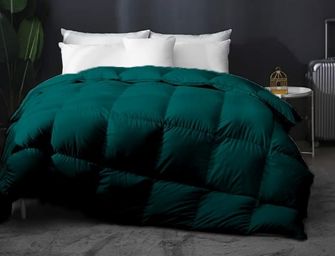 Eco Friendly Comforter California King Size Comforter, Soft Teal Comforter, Down Alternative Comforter Cooling Bed Comforter, Fluffy Teal Box Design California King - 96"x102"