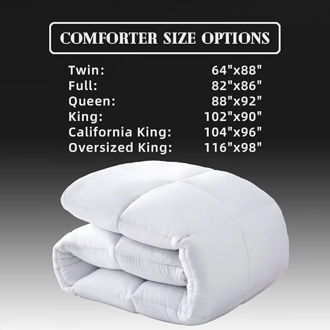 DOWNCOOL Comforters Full Size, Duvet Insert,White All Season Duvet, Lightweight Quilt, Down Alternative Hotel Comforter with Corner Tabs (White, Full 82x86 Inches)