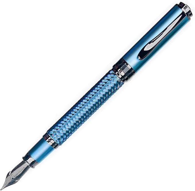 Monteverde Innova Formula M Fountain Pen, Blue - Extra Fine Nib, Premium PVD Coated Pen, Refillable, JoWo Stainless Steel Nib, Luxury Gift Box