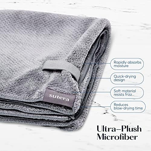 Sutera Silverthread Hair Wrap | Soft, Lightweight, & Quick-Drying | Helps Control Frizz & Maintain Freshness Overnight | Breathable, Moisture-Wicking Fabric for Healthy Shine