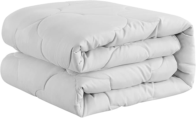 Feather and Loom Pendant Stitch Down Alternative All Seasons Comforter - Soft and Easy Care Microfiber Cover, Hypoallergenic High Loft Fiber Fill, Machine Washable Color: Grey Size: King