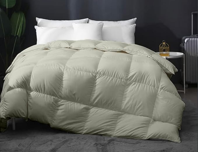 Eco Friendly All Season Oversized Queen Soft Quilted Down Alternative 100% Microfiber Cotton with Corner Tabs,Winter Fluffy, Silver, Oversize Queen 98x98 incehs
