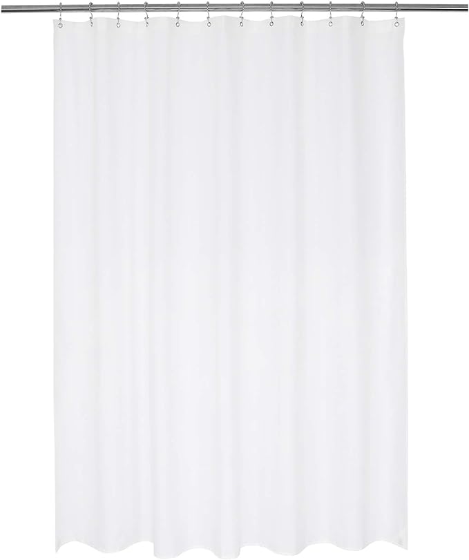 N&Y HOME Nylon Hotel Shower Curtain or Liner, Machine Washable, Water Resistant, White, 72 x 72 inches