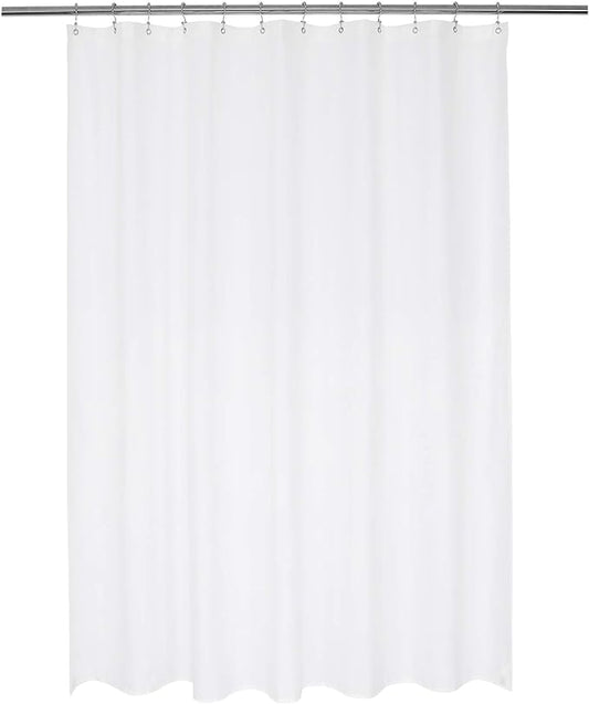 N&Y HOME Nylon Hotel Shower Curtain or Liner, Machine Washable, Water Resistant, White, 72 x 72 inches