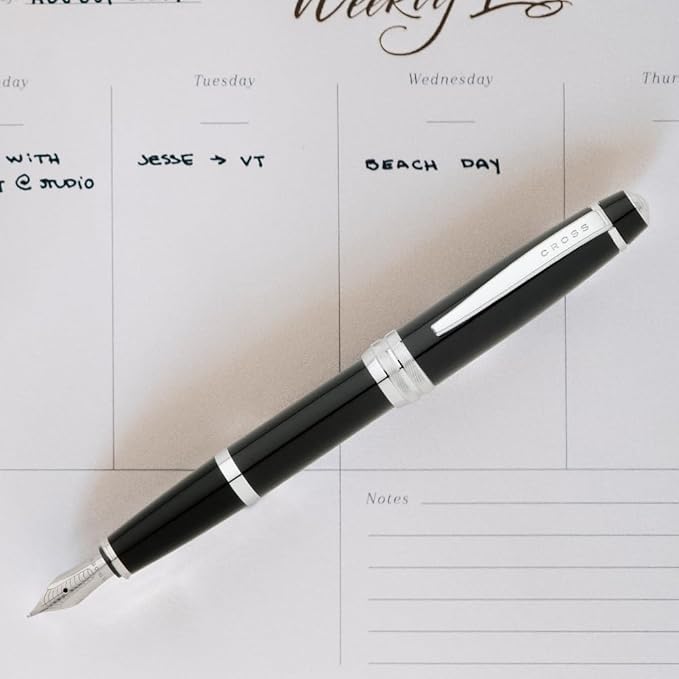 Cross Bailey Black Lacquer Medium With Stainless Steel Nib Self Serve S Fountain Pen