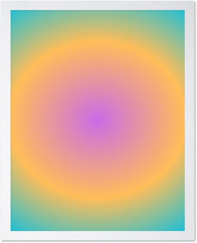 Monem Art Radiant Gradient Glow Print - Modern Abstract Color Field Poster - Wall Decor for Living Room, Bedroom or Office - 16x20 White Framed Wall Art by Rs Lab Studio