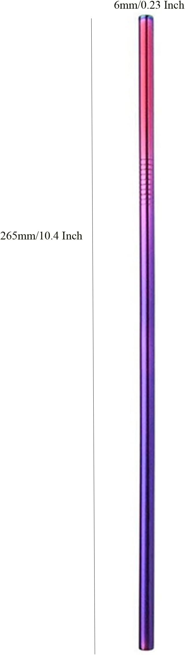 Rainbow Long Metal Straws Reusable 100Pcs. 265mm Ultra Long Stainless Steel Drinking Straws for 30oz and 20oz Tumblers Yeti in Bulk Order Dishwasher Safe (10.5" Long, Rainbow-100pcs Straight)