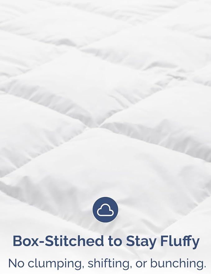 Cal King Size, White Alternative Down Comforter - Warm, Lightweight & Breathable Hotel Quality Bedding Set for Men, Women, Kids & Teens - All Season Oversized Cooling Microfiber Duvet Insert Comforter