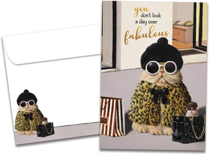 Tree-Free Greetings - Birthday Card - Artful Designs - 1 Card + Matching Envelope - Made in USA - 100% Recycled Paper - 5 x 7 - A Day Over Fabulous (GO68766)
