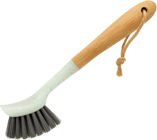 Beille 1pc Dish Brush with 9 Inch Bamboo Handle Household Essentials Cleaning Supplies