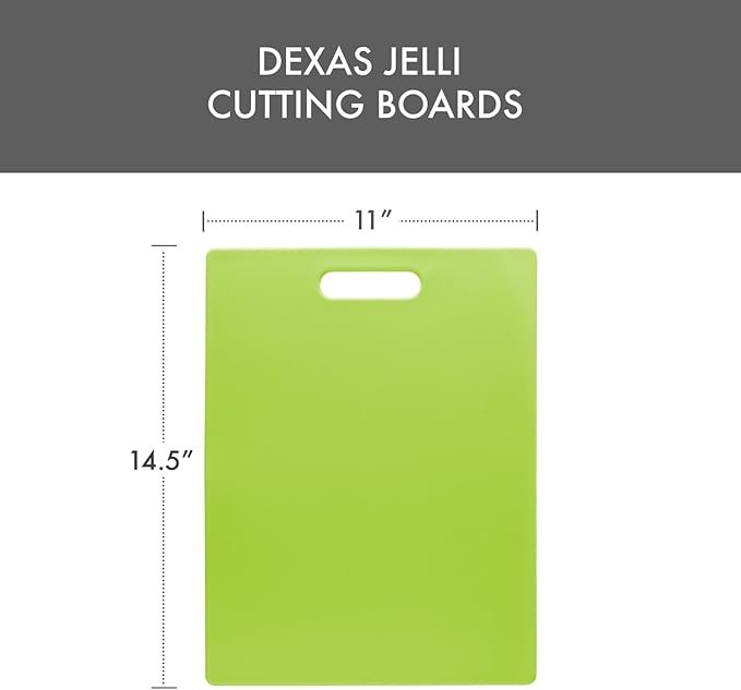 Dexas Classic Jelli Cutting Board with Handle, 11 by 14.5 inches, Green