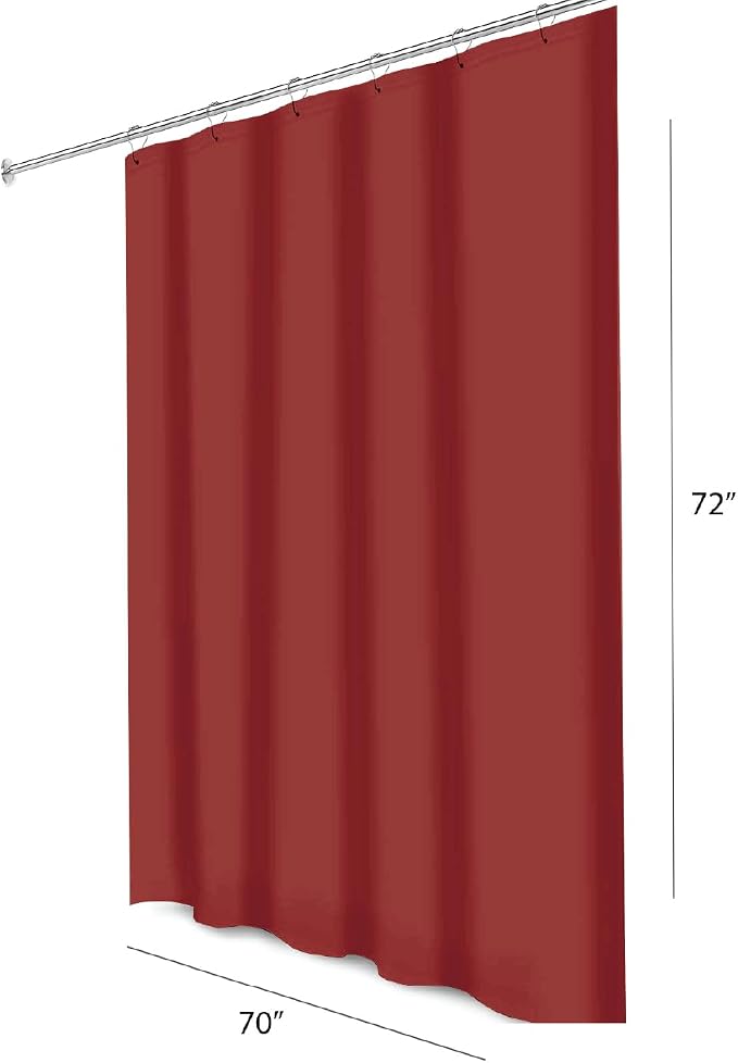 Home Expressions Brooklyn Bath & Co. Premium PEVA Shower Curtain Liner – Beige, 70 x 72 Inch, Waterproof Heavy Duty Shower Liner with Grommets & 3 Magnets (Burgundy-1)