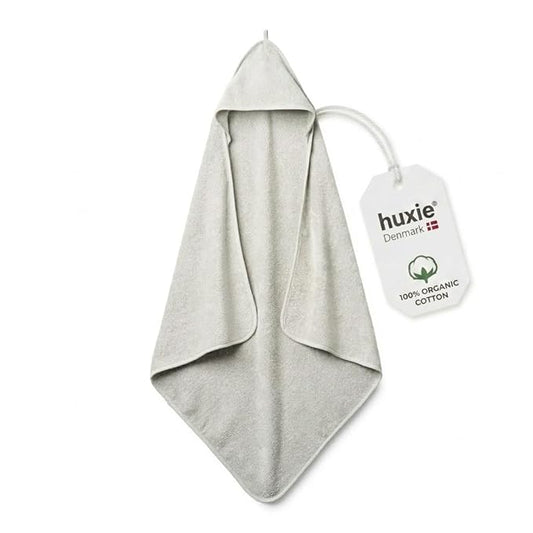 Hooded Baby Towels – 100% Organic Cotton Baby Bath Towels – Baby Boy Newborn Essentials - Super-Soft and Absorbent. (Pearl Grey)