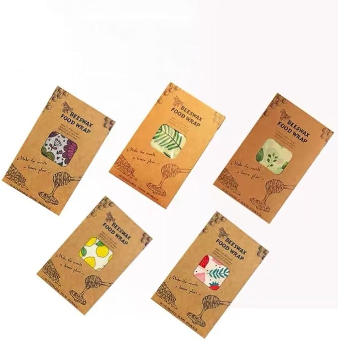 Beeswax Wraps Blue Clover 3 PCS Set Press Seal Reusable Food Wraps Wax Paper for Baking Bees Wax Bread Bag