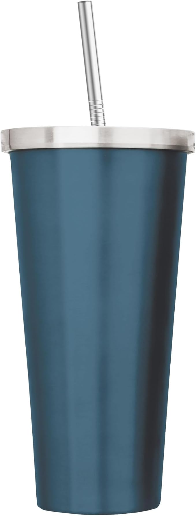HIC Kitchen Reusable Tumbler Drinking Straws, 18/8 Stainless Steel, Set of 2 Straws with Cleaning Brush