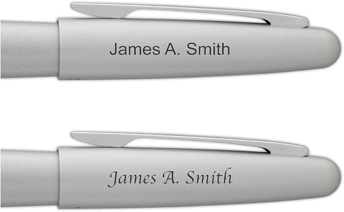 Goldspot Personalized Pilot Metropolitan Classic Fountain Pen in Custom Engraved Pen in Silver