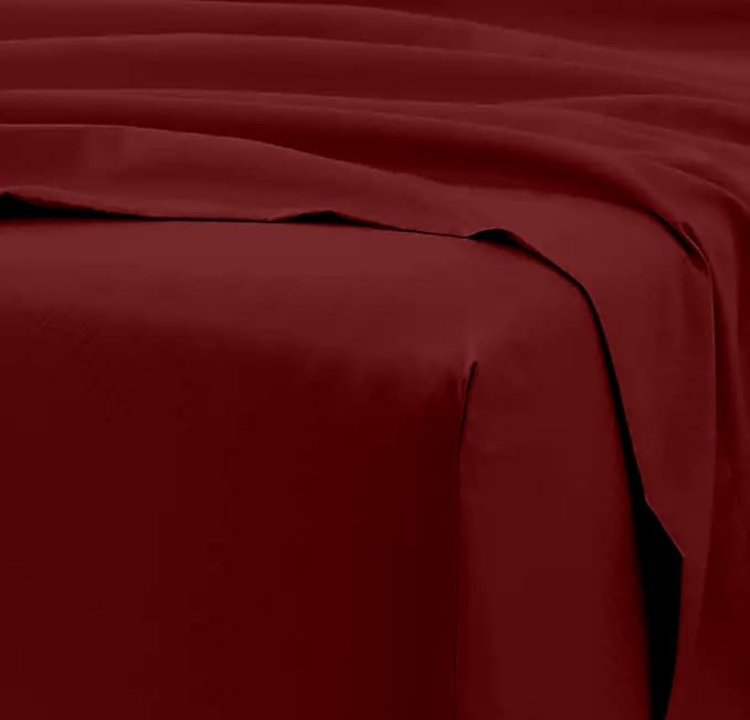 Femini Fashion 100% Organic Cotton Bed Sheets 800-Thread-Count, 16-Inch Deep-Pocket, Luxury Breathable Crisp 4-Piece Bed Sheet Set (1 Flat Sheet, 1 Fitted Sheet, 2 Pillowcases) - RV-King, Burgundy