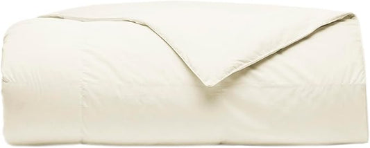 BOLL & BRANCH Percale Quilted Down Alternative Comforter - Full/Queen, Cream - Duvet Insert and Cover in One Layer - All-Season, Luxury Organic Cotton, Hypoallergenic Primaloft - 1 Comforter