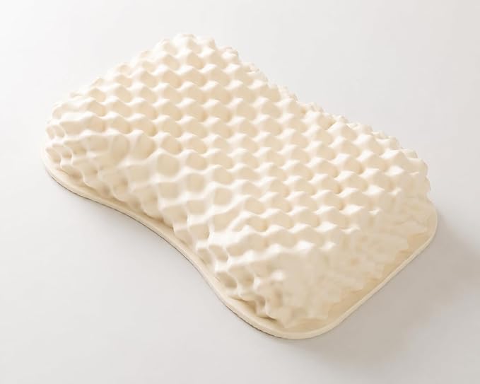 Velisse — Natural Latex Pillow for Stomach Back Side Sleepers, Peanut Shape for All Position Sleeping, Wave-Ridge Surface, Single-Height Adaptive Design, 100% Pure Vietnam Latex
