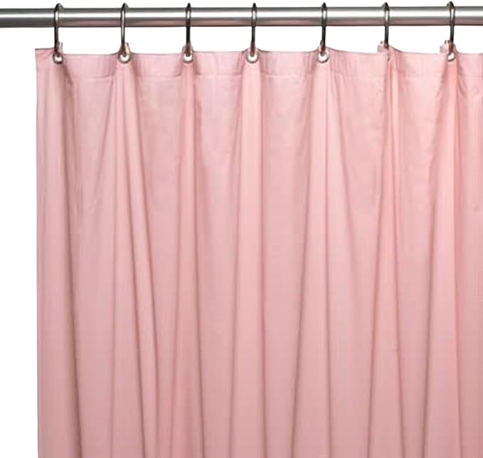 Dependable Industries inc. Essentials EVA Shower Curtain Liner - Water-Resistant, Rustproof Metal Grommets, 3 Magnets Bottom, Easy Clean, 72" x 72" Size (Pink)